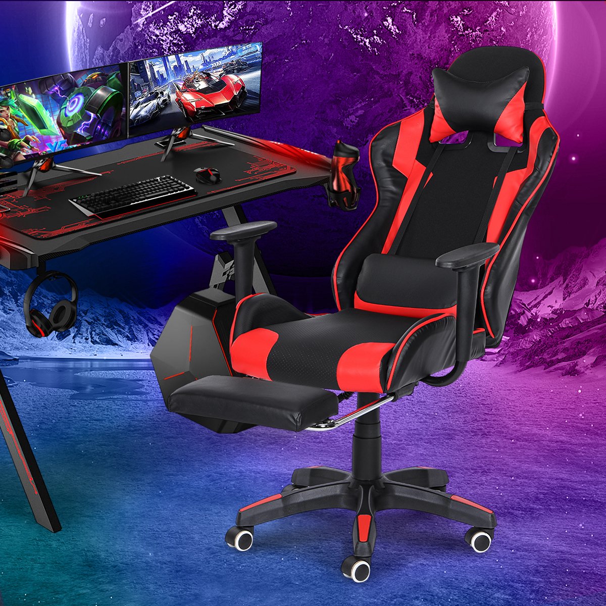 Geepro Massage Gaming Chair Racing Office Chair Computer Game